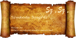 Szvoboda Szegfű névjegykártya